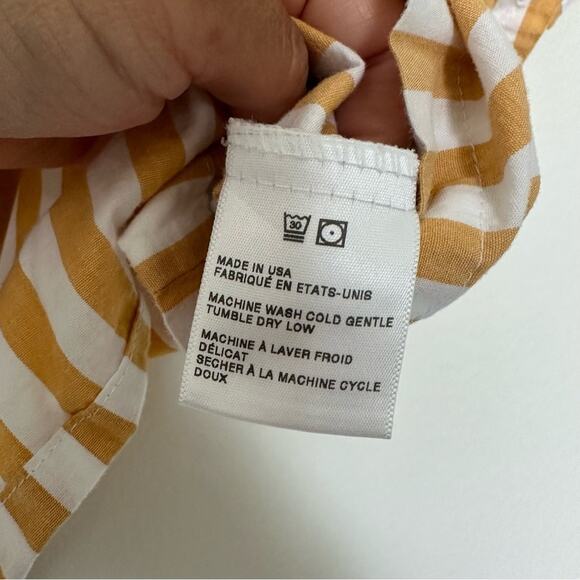Urban Outfitters Top Womens S/M Yellow Button Up Cropped Striped Summer - Picture 3 of 4